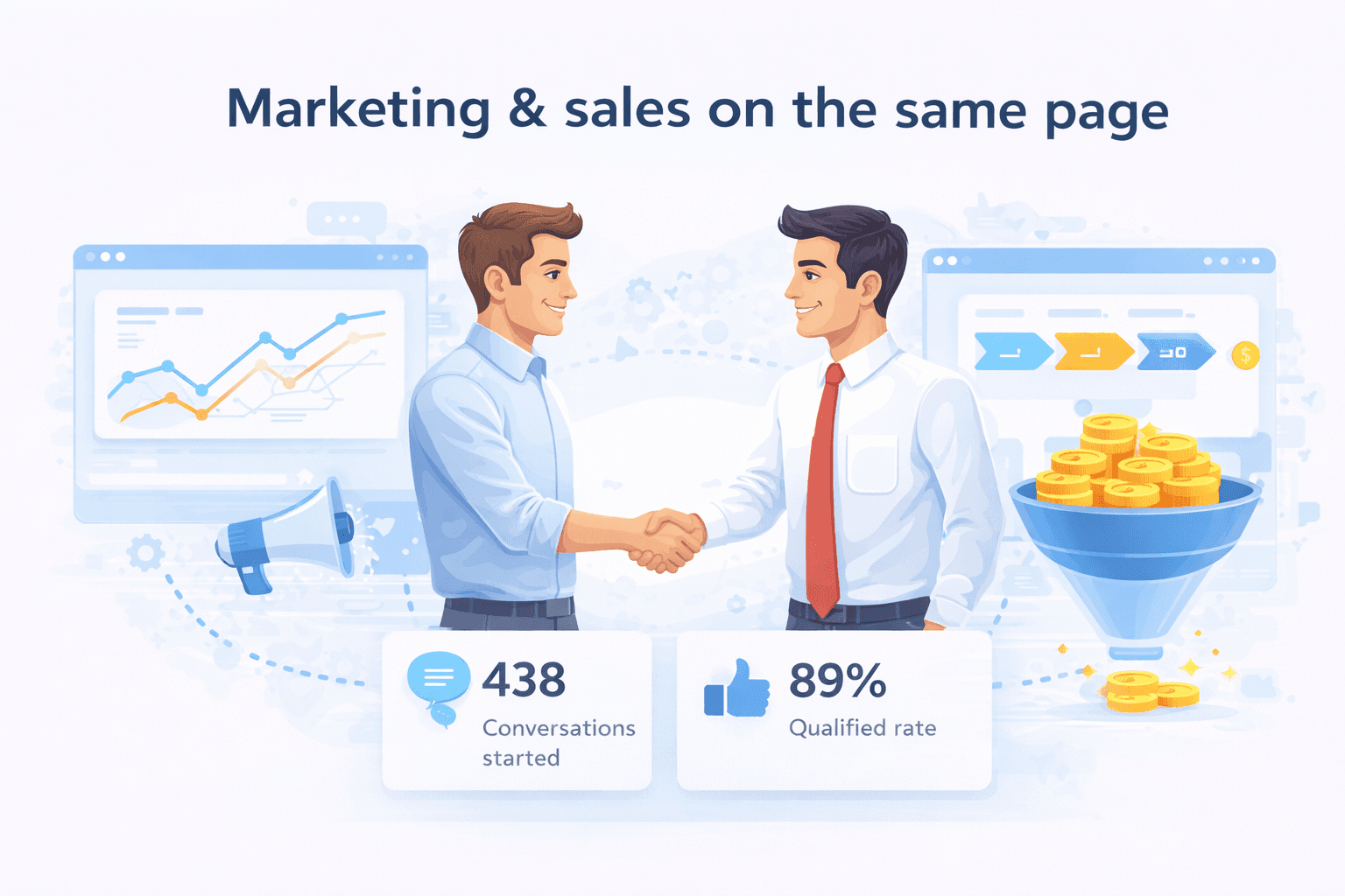 Marketing and sales on the same page visual