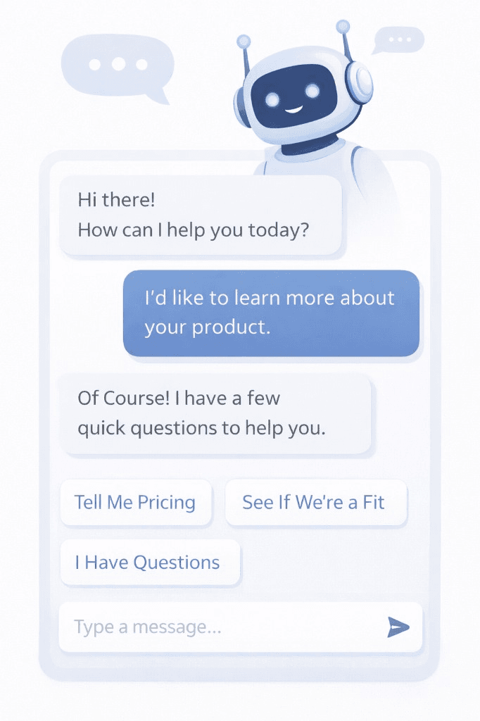 Inboundless assistant in context on the page